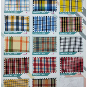 ผ้า100% ลายตารางสำหรับเครื่องแบบผ้าฝ้ายลายสก็อตย้อมสีแบบพรีเมี่ยม - Product Image 1