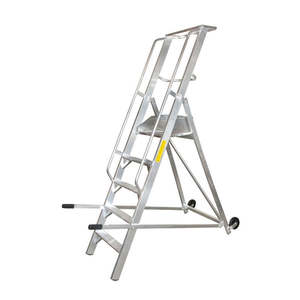 Industrial Design 5-Step <b>Platform</b> <b>Ladder</b> with Work <b>Platform</b> for Outdoor Warehouse Exterior Staircase Use - Product Image 1