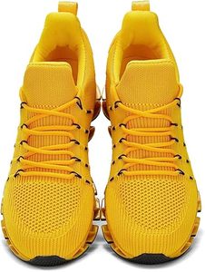Bottes de sport personnalisées pour la course à pied avec coussin de soutien Joggers Workout Gym Sneakers Couleur jaune Lacets Fashion Trainer Chaussures - Product Image 5