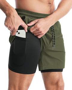 กางเกงออกกำลังกายขาสั้นผู้ชาย, กางเกงผ้าฝ้าย100% เอวยางยืดระบายอากาศได้ดีสำหรับใส่วิ่งและใส่ลำลอง - Product Image 6