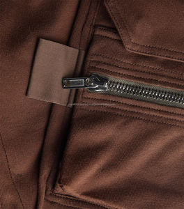 กางเกงจ็อกเกอร์ผ้าลูกฟูกปักโลโก้ตามสั่ง ราคาส่งถูก คุณภาพสูง สีน้ำตาลช็อกโกแลต ผ่านกระบวนการซักหินหลายครั้ง - Product Image 4