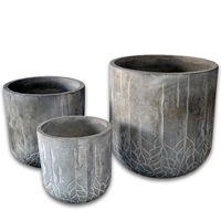Lot de 3 pots de fleurs ronds en céramique du Vietnam avec nouveau design HG 14-1235/3 Garden Home Decoration Wedding Floor Usage