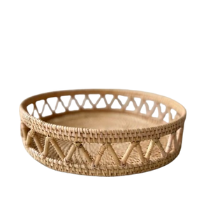 Plateau de service en rotin en osier de bambou naturel de haute qualité pour ustensiles de cuisine accessoires de maison et artisanat de décoration - Product Image 1