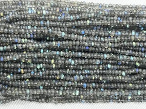 Cuentas facetadas de labradorita natural AA de 4 mm, color fuego azul, 13 pulgadas, sueltas, certificadas por terceros, joyería de Rajasthan - Product Image 5