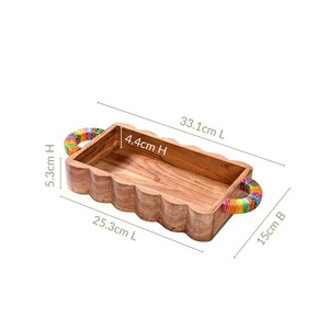 Customized Modern Luxury Multifunctional Decorative Serving Trays Wood and Metal in Various Wedding Ramadan Colors - Product Image 2
