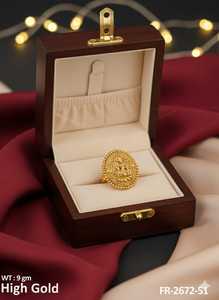 แหวนสวมนิ้วทำด้วยมือสีทองหรูหราเครื่องประดับสไตล์อินเดียพื้นเมืองเหมาะสำหรับเจ้าสาวพิธีแต่งงานและพิเศษ - Product Image 4