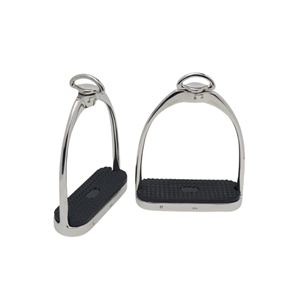 Estribos de Acero Inoxidable de Primera Calidad, Diseño Tradicional con Estribos de Seguridad, Almohadilla de Goma Plateada y Negra para Montar a Caballo - Product Image 1