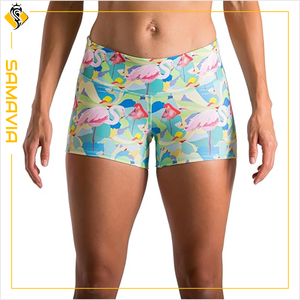 SAMAVIA Short de fitness taille haute contrôle du ventre élégant vêtements de sport respirants pour les femmes modèle de services OEM/ODM personnalisé - Product Image 2