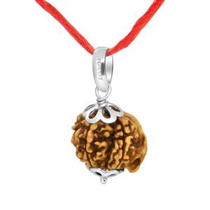 Colgante de Rudraksha de Cuatro Caras 100% Original Certificado de Nepal, Gemas Ganesh JI Arihant, Chapado en Oro de 18K, Colgante de Plata de 18K, 4 Caras, Regalo - Product Image 1