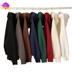 Pull à capuche unisexe personnalisable 100% coton Poche kangourou Haut à capuche respirant en tricot côtelé - Product Image 1