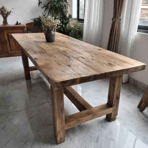 Table à manger moderne en bois massif écologique faite à la main meubles de cuisine de ferme décoration de maison de campagne pour villas appartement école - Product Image 3
