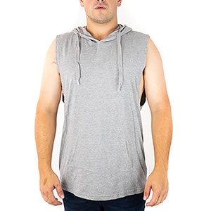 Sudadera sin mangas para hombre al por mayor, diseño muscular transpirable, de secado rápido, de elastano/poliéster, personalizada para entrenamiento de verano - Product Image 2