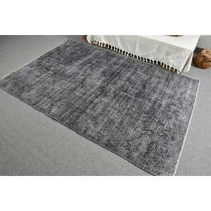 Alfombra de lana gris moderna de 4,9x8,3 pies, diseño turco, técnica 3D, respaldo de látex 3D, alfombra para sala de estar, patrón de pasillo rectangular - Product Image 4