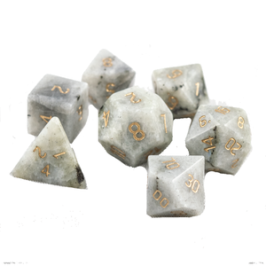 Piedra de arcoíris natural, juegos de dados personalizados, piedras de cristal - Product Image 1