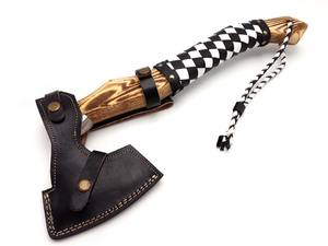 High Carbon Steel Embossed Head <b>Axe</b> DIY Grade Hatchet With <b>Wood</b> Handle for Camping Outdoor <b>Cutting</b> Applications - Product Image 6