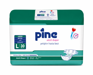 PINE Couches-culottes jetables en coton pour adultes, protection anti-fuites, respirantes, absorption 100gr, 30 pièces, pour incontinence, taille XL - Product Image 1