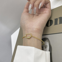 Laodun-Bracelets en argent Sterling S925, Design Original, minimaliste, tendance, petit motif de serrure, Bracelets en or pour femmes