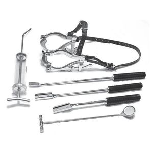 Kit d'instruments dentaires vétérinaires OEM pour équins McPherson Mouth Gag Speculum 3 flotteurs dentaires pour chevaux Instruments vétérinaires - Product Image 1