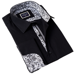 Camisa de vestir con doble puño francés de comedor de lujo para hombre con gemelos Listo en stock Envío rápido Cadenas de suministro ágiles - Product Image 6