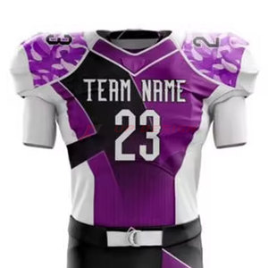 Uniforme de Fútbol Americano Sublimado Transpirable Hecho a Medida 100% Poliéster, Alta Calidad, Bajo Precio, Colores y Tallas Personalizadas, Unisex - Product Image 4