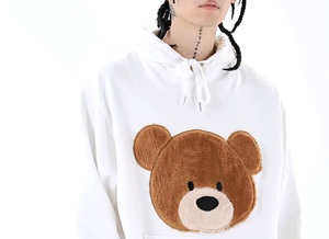 เสื้อฮู้ดผ้ากำมะหยี่มีฮู้ดผ้า100% สำหรับฤดูหนาวผ้ากำมะหยี่ขนาดใหญ่ออกแบบโลโก้ได้ตามต้องการ - Product Image 5