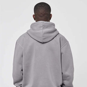 <b>Mens</b> <b>Grey</b> Anti-Wrinkle Eco-Friendly Fleece Full-Zip Hoodie Custom Logo Streetwear Style Private Label Casual Wear Wholesale 100% - Product Image 5