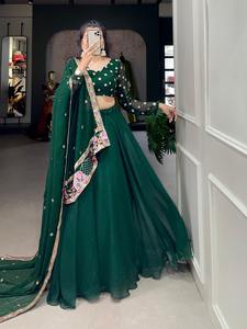 Couleur verte Gerorgette Lehenga Choli - Product Image 4