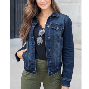 Veste en jean d'hiver pour femmes Doublure en coton respirante Haute qualité Teinture unie Logo personnalisé Tailles et couleurs personnalisables Vente en gros - Product Image 3