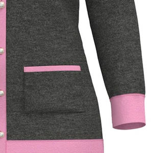 Cardigan en acrylique gris AKA hiver, couleur personnalisée et broderie, pull tricoté pour sororité, université, collège, unisexe - Product Image 3