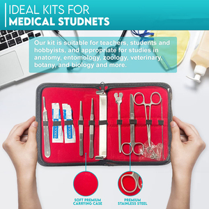 Kit d'outils de suture en acier inoxydable allemand avec porte-scalpel Pince à moustiques Ciseaux à iris Kit de dissection médicale - Product Image 5