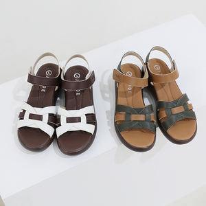 [JSHOE] Sandalias Planas de Plataforma de Cuero Vacuno para Mujer, Tacón de Cuña Mini de 5.5cm, Zapatos Casuales Cómodos - Product Image 2