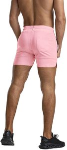 Shorts de sport décontractés pour hommes, couleur unie, séchage rapide, respirants, taille haute, avec cordon de serrage, pour l'été - Product Image 3