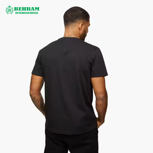 T-shirt personnalisé en polyester/coton pour homme, coupe ample, couleur unie, haute qualité, vente en gros, avec logo sur mesure - Product Image 2