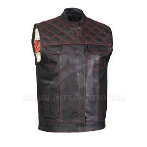 Meilleure édition nouvelle qualité à bas taux hommes gilet en cuir nouveau Design demande du client hommes gilet en cuir - Product Image 2