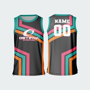 High Quality Quick Dry Anti-Bacterial Sleeveless OEM Service Polyester Basketball Jersey Front Neck Unisex Adults Custom Summer - Product Image 4