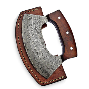 Fábrica de cubiertos OEM ODM personalizada al por mayor, cortador de pizza hecho a mano de acero inoxidable resistente, hacha, mango de madera de grado industrial - Product Image 2