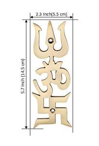 Un acabado dorado pulido, este Trishul es ideal para rituales religiosos espirituales o como un artefacto divino para los templos caseros. - Product Image 3