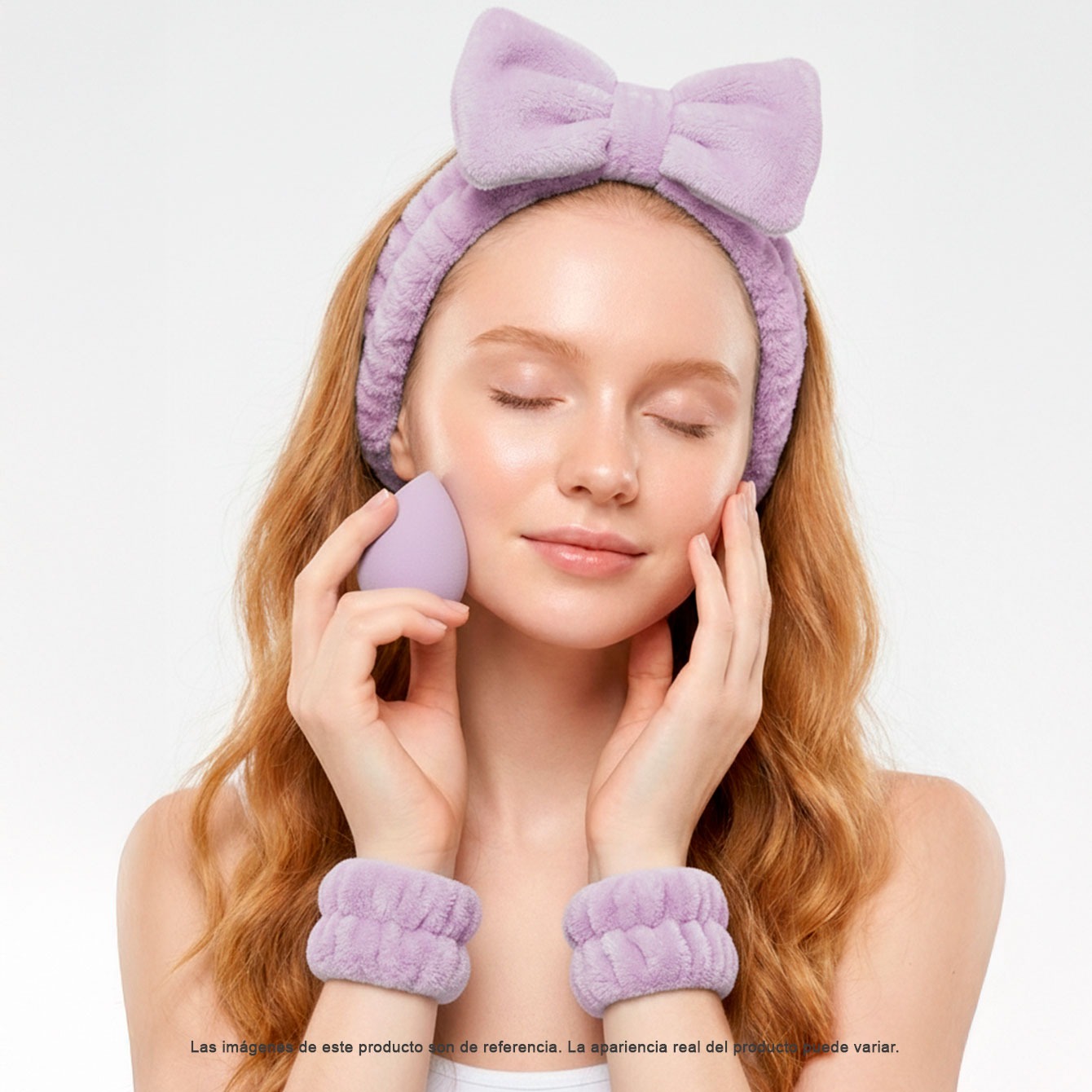 Kit Lilla Fascia per capelli + Spugna + Polsino