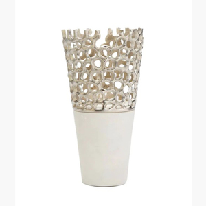 Florero Chapado en plata de forma única de Metal de aluminio de moda última llegada decoración del banquete de boda del hogar usado - Product Image 1