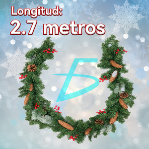 Guirnalda Navideña de Lujo de 2.7 m con Follaje Artificial Nevado de PVC, Frutas Confitadas y Fresas Rojas para Decoración de Bodas - Product Image 2