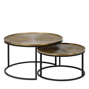 Villa Hotel Luxury <b>Coffee</b> <b>Table</b> Set of 2 Pieces <b>Round</b> Top Furniture Good Quality for Living Room and Bedroom - Product Image 1