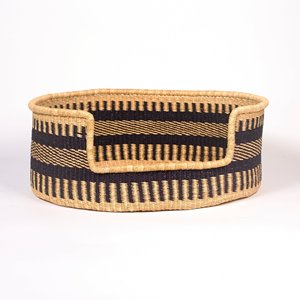 Pet furniture bed house for dogs and cats modern seagrass dog basket with plush mattress <b>cushion</b> - Product Image 4