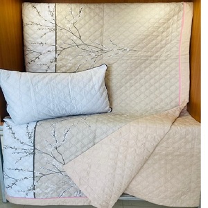 Leaves Printed 100% Organic Cotton Gots Certificate Grey Color Duvet <b>Cushion</b> Sets Endless Pattern Wedding Sustainable Bedspreads - Product Image 2