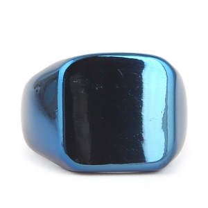 แหวนไทเทเนียมสำหรับผู้ชาย - สีน้ำเงิน - Product Image 2