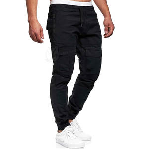 Pantalones de chándal deportivos de gran tamaño para hombre, ropa de calle elegante de Color sólido, Jogger, logotipo personalizado, tela de lona, bolsillos para pantalones Cargo - Product Image 5