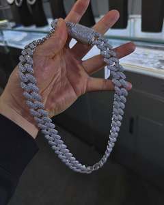 Cadena Cubana de Moissanita VVS, Collar Hip Hop de Plata de Ley 925 con Cadena Cubana de 26 mm y 100 g - Product Image 1