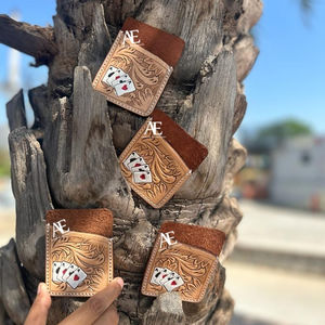 Estuche para tarjetas de cajero automático de cuero tallado a mano Real, estuche rectangular para tarjetas de crédito, estuche para tarjetas pequeño y bonito, estuche para tarjetas de moda occidental - Product Image 1