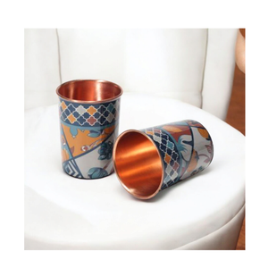 Vaso de chupito con diseño de flor de cobre impreso con diseño bueno para hígado y estómago para uso hecho a mano - Product Image 6