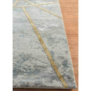 Kavi Grey Black Hand Knotted Wool Bamboo Silk <b>Rug</b> Chaos Theory Design Geometric <b>Boho</b> for Home Hallway Room Rectangle - Product Image 4