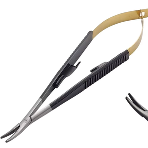 Gran oferta de microcirugía de acero inoxidable de calidad superior Castroviejo soporte de aguja recto TC 17 azul CE ISO aprobado General - Product Image 1